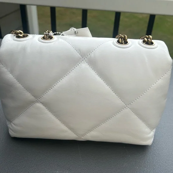 Tory Burch New Kira Diamond Quilted Convertible Shoulder Bag with Gold Accents - Picture 10 of 14